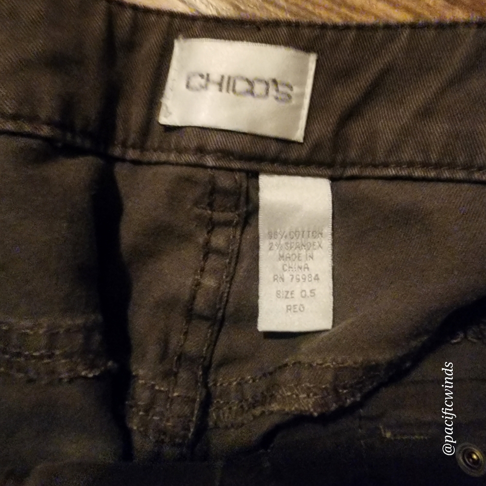 2 PIECES! CHICOS BROWN DENIM EMBELLISHED JEANS SIZE 0.5 REG MATCHING JACKET ☆ - Picture 8 of 8